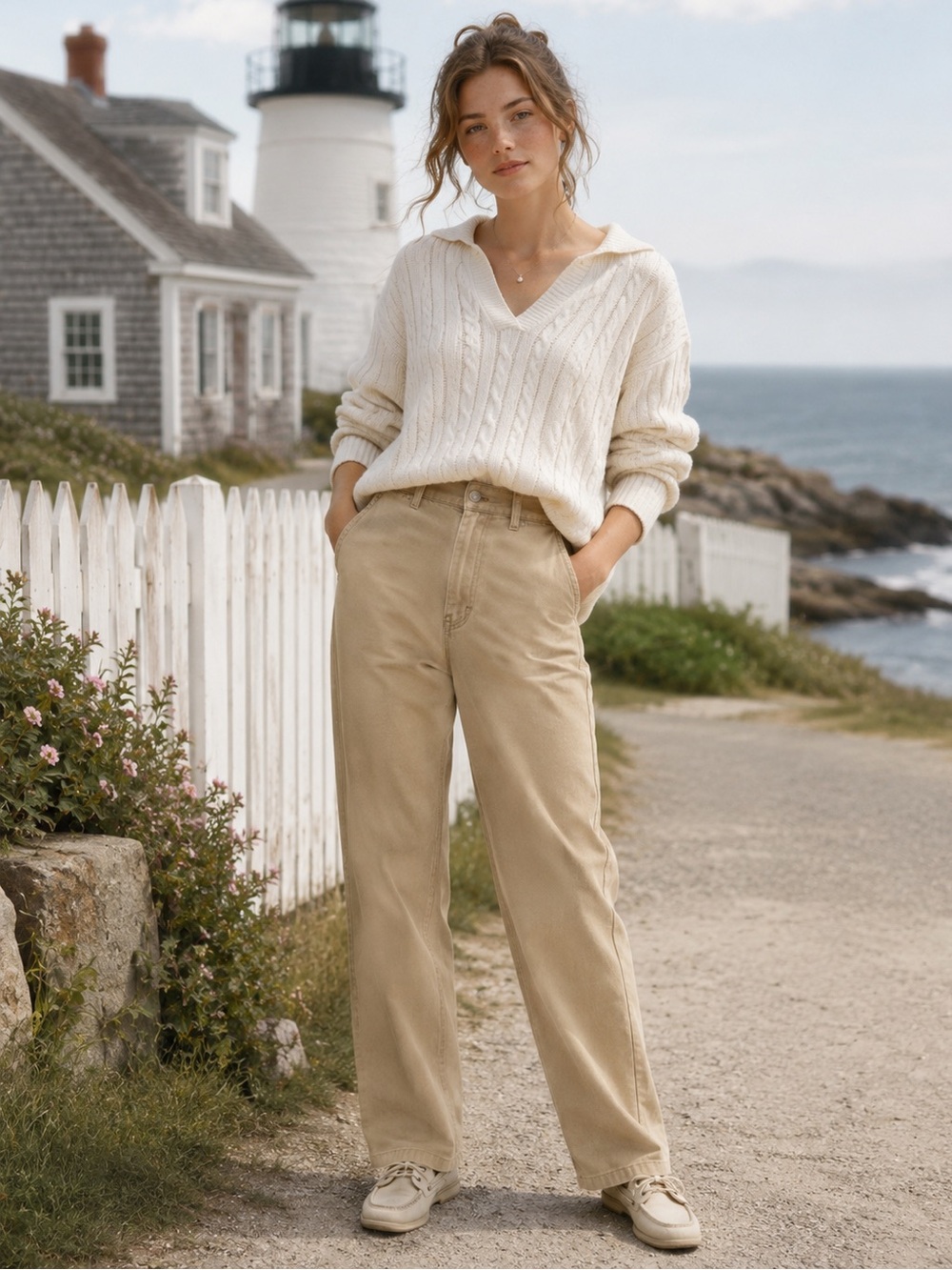 Vintage Lauren Ralph Lauren High Fit-Waist Straight Khaki Jeans Boyfriend Cotton